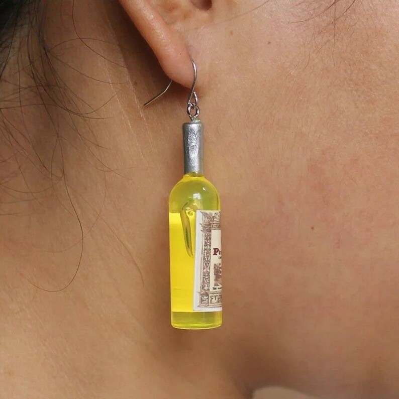Wine Bottle Earrings Ear Ring Women Jewellery Merlot Rose Etsy UK