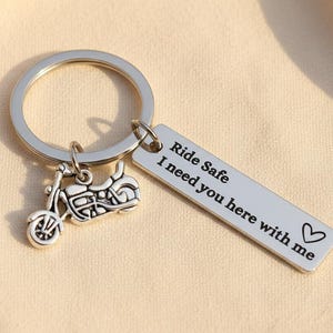 Personalised Motorbike Keyring, Ride Safe I Need You Here With Me, Motorcycle Keychain, Biker Gift for Him, Boyfriend Husband Dad Gift image 9
