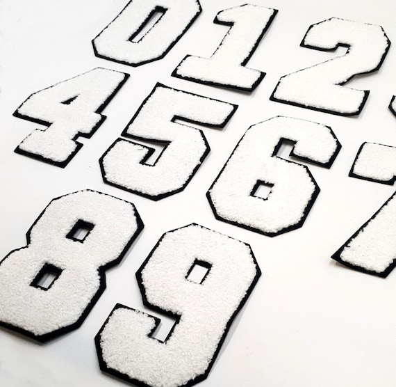 2 Sets Number Patches Set Number Appliques 0-9 Iron On Stickers Sew On  Decals Iron On Numbers for Jerseys Varsity Jacket Fabric Embroidered DIY