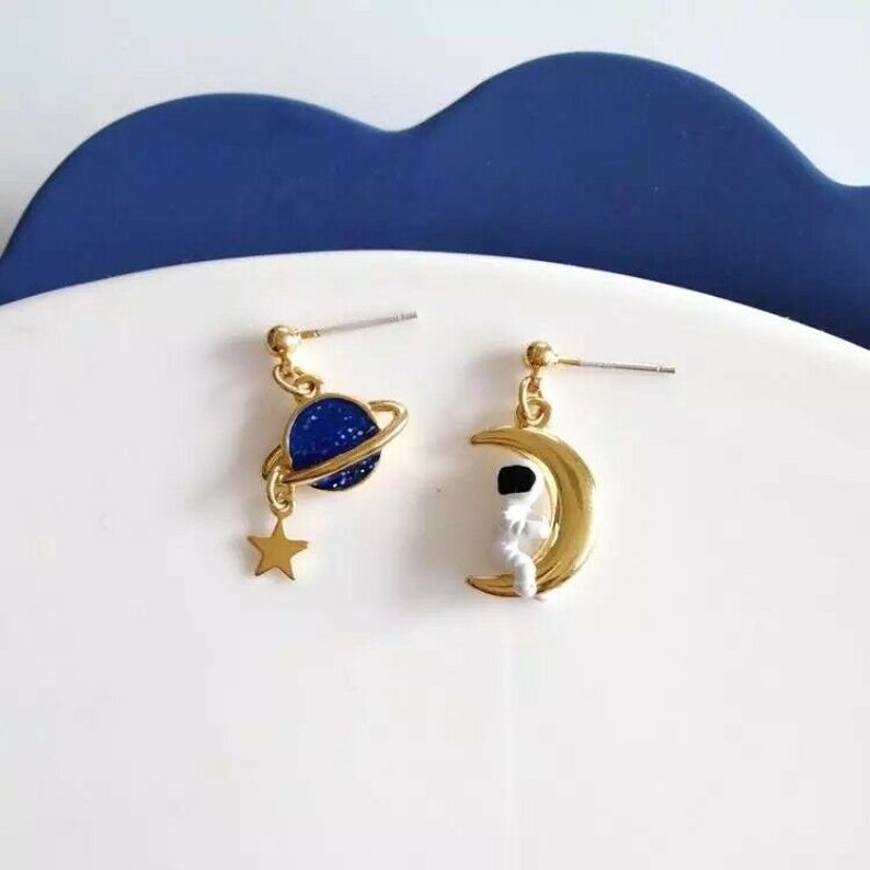 Astronaut Space Earrings Ear Ring Jewellery Fashion Etsy
