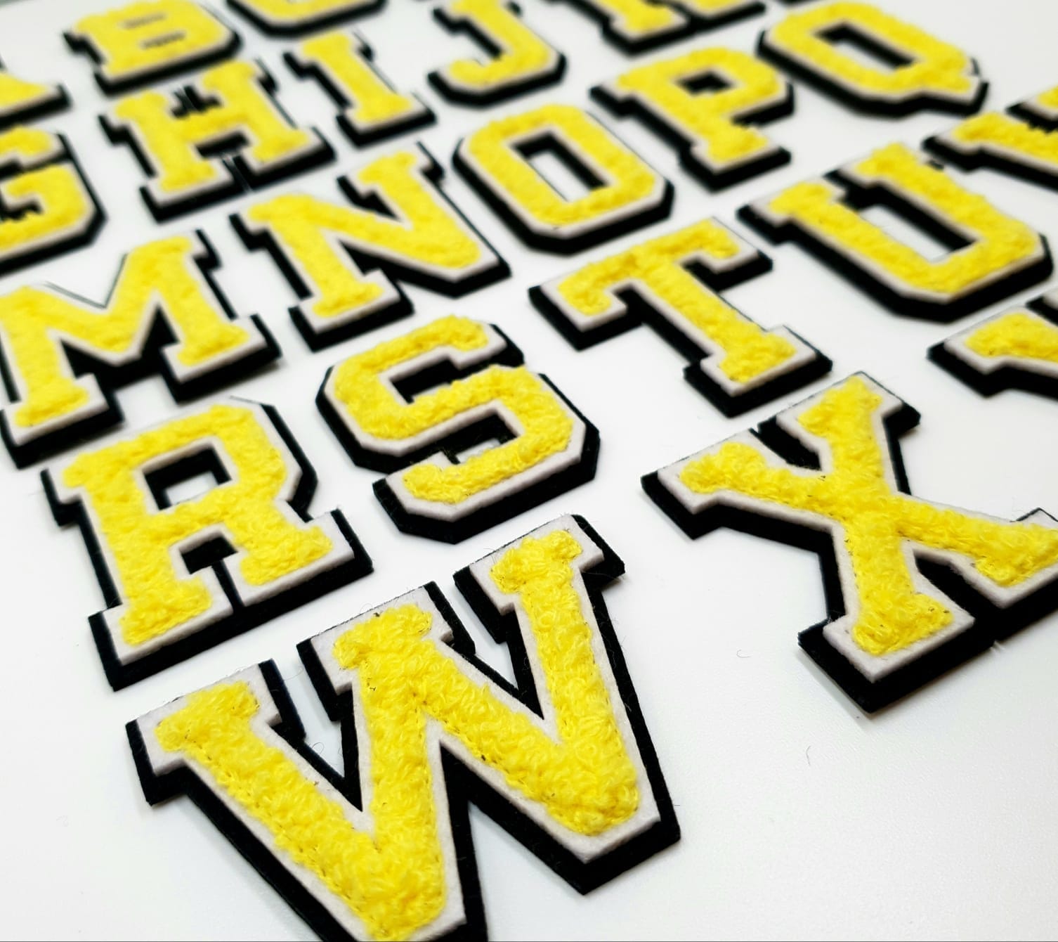 Yellow 7.5cm Quality 3D Chenille Letter Patch Large Size Iron On Towe…