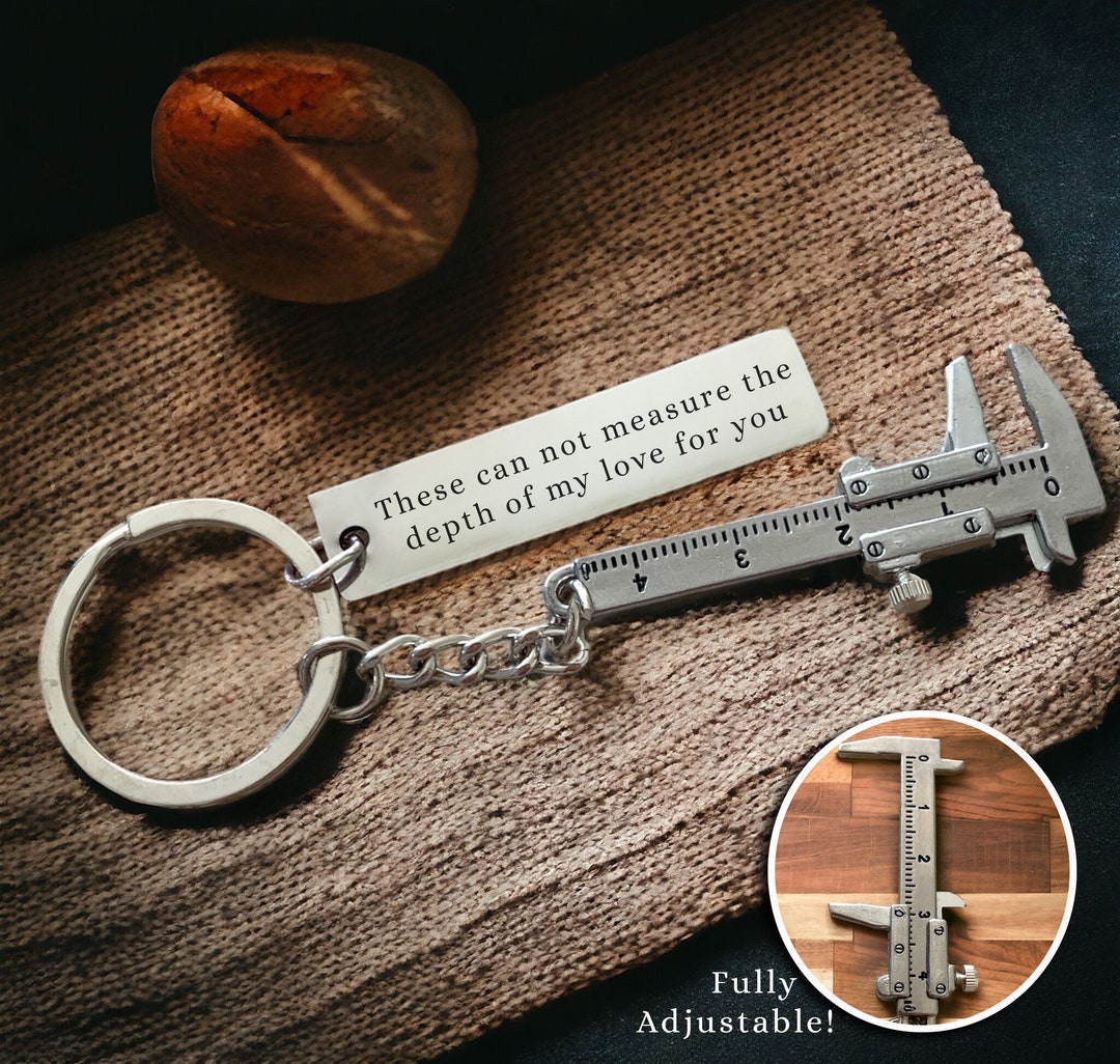 Personalised Vernier Caliper Keyring: Custom Engraved Stainless Steel ...