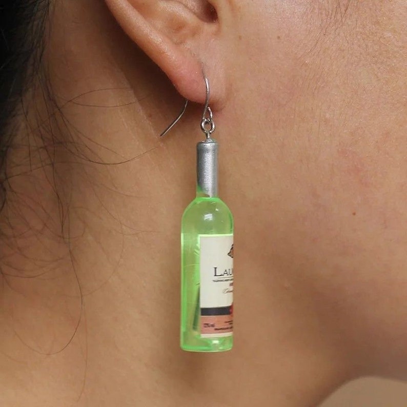 Wine Bottle Earrings Ear Ring Women Jewellery Merlot Rose Etsy UK