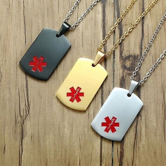 Stainless steel medical alert necklace clearance