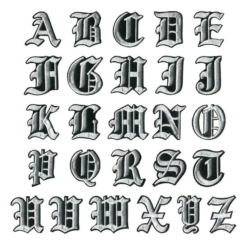 New 1Pc silver Color English Alphabet Letter A-Z Applique Iron On