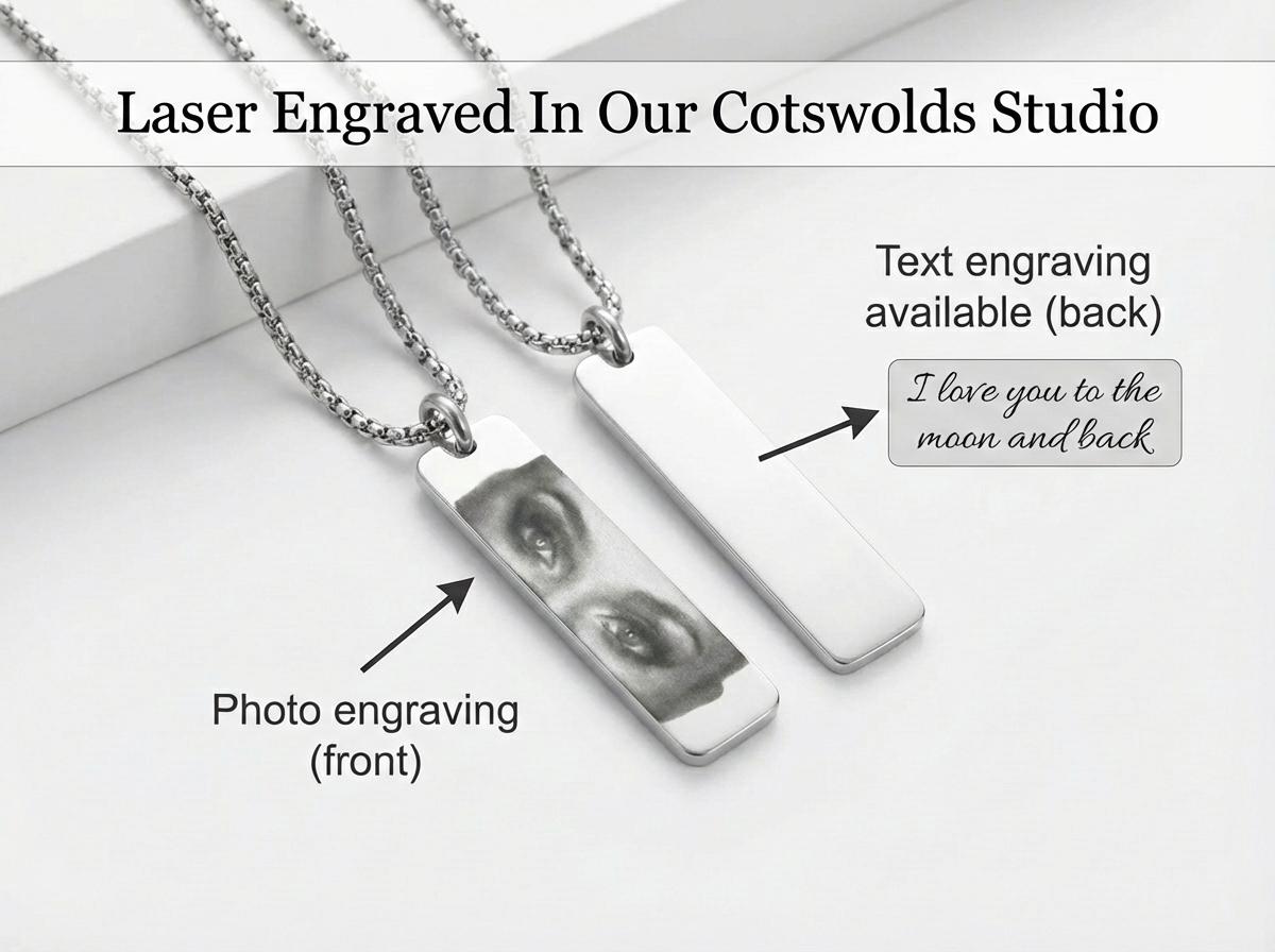 Personalised Eye Photo Pendant, Custom Couple's Necklace