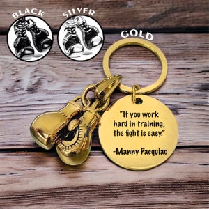 Personalised Boxing Gloves Keyring: Stainless Steel Engraved Gift, Boxer Charms