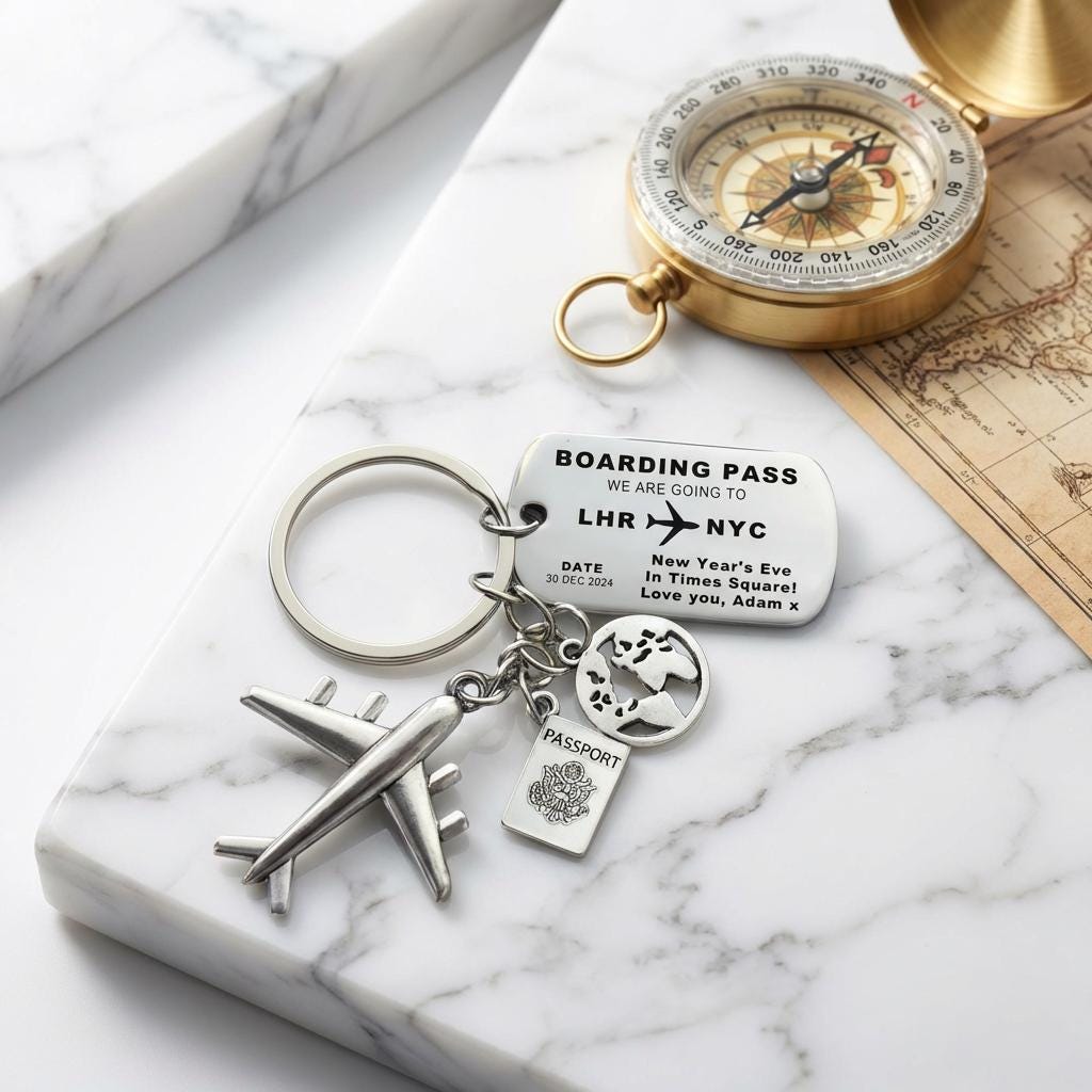 【非売品・新品・未開封】VINCI AIRPORTS フラグ キーホルダーセット Personalised Boarding Pass Keyring, Surprise Holiday Gift, Plane