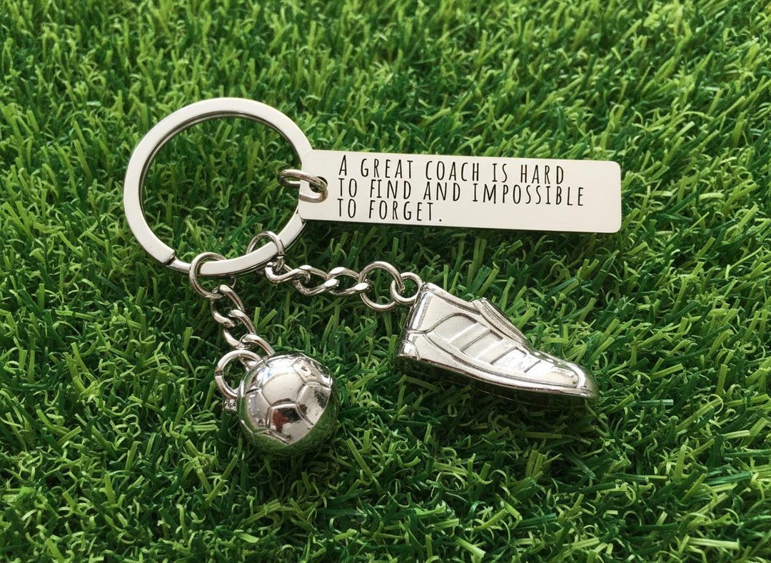 Personalised Football / Soccer Coach Keyring Gift, Thank You Coach ...