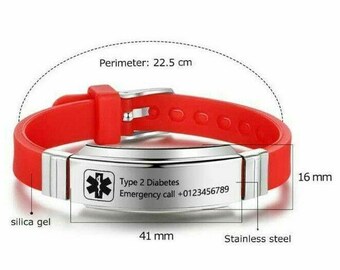 Bracciale Di Allerta Medica Personalizzato Con Incisione In