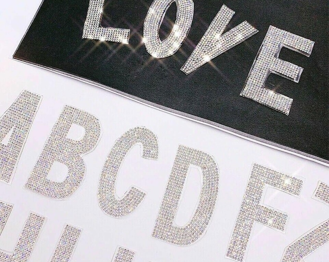 Giant Rhinestone Letters Big - 7.5 Inch Height Times New Roman Letters Rhinestone/diamante ...