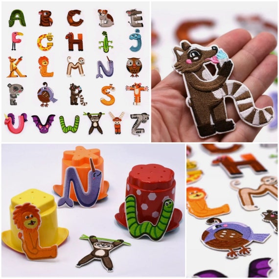 26x Alphabet Animal Zoo Letter Fabric Iron on Patches Appliques DIY Craft  Sewing