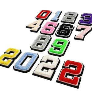 5cm Chenille Number Patch Patches Iron on Alphabet Embroidery Clothes