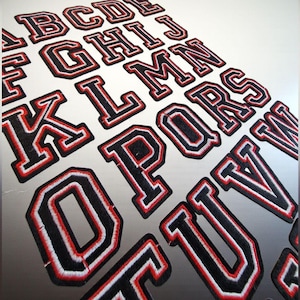 Retro Letter Patch Patches Iron on / Sew on Alphabet Embroidery Clothes