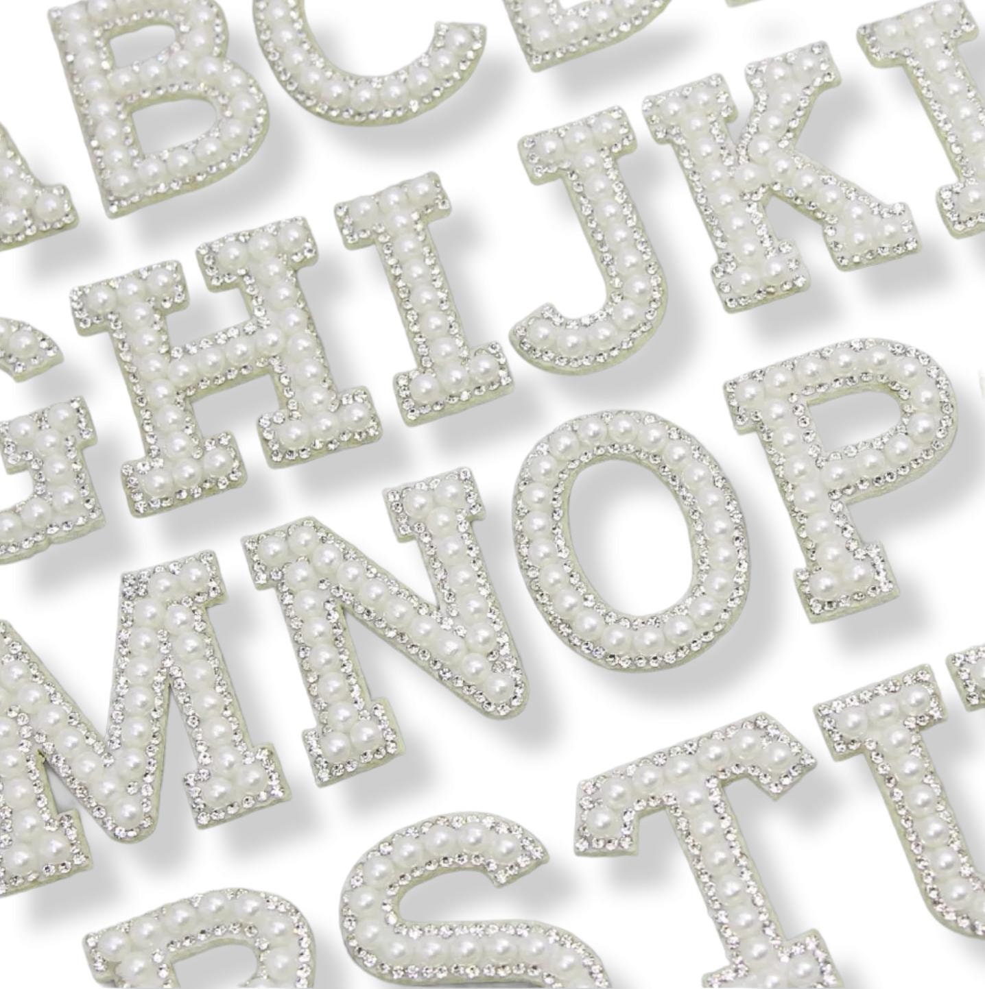 104 Pcs Pearl Rhinestone Alphabet Patches A-z Glitter Sewing Iron On  Letters For Clothing Letter Ap