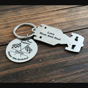 Personalised Racing Car Keyring – Custom Engraved Motorsport Gift, Perfect Stocking Filler for Car Lovers, Birthdays & Engraved Personalized image 4