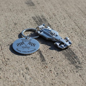 Personalised Racing Car Keyring – Custom Engraved Motorsport Gift, Perfect Stocking Filler for Car Lovers, Birthdays & Engraved Personalized image 12