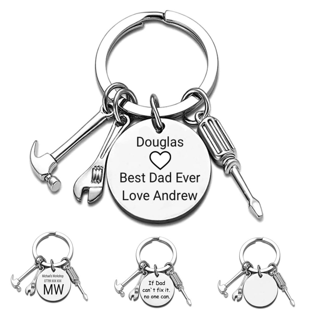Personalised Keyring Dad Mum Christmas Valentines Day Gift Key Ring