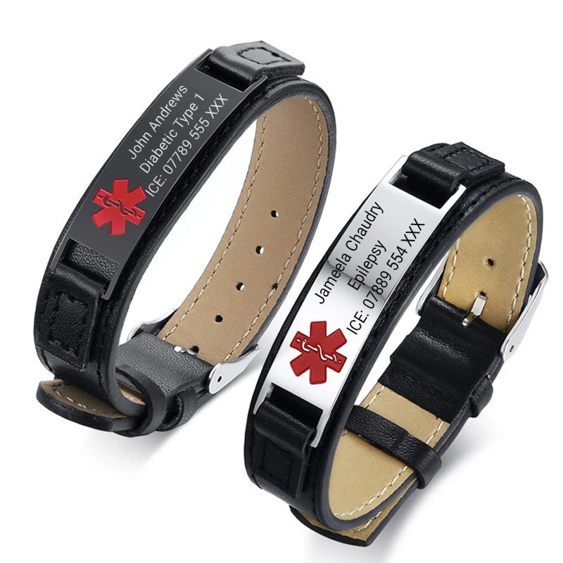 Customised Personalised Engraving Medical Alert Bracelet | Etsy
