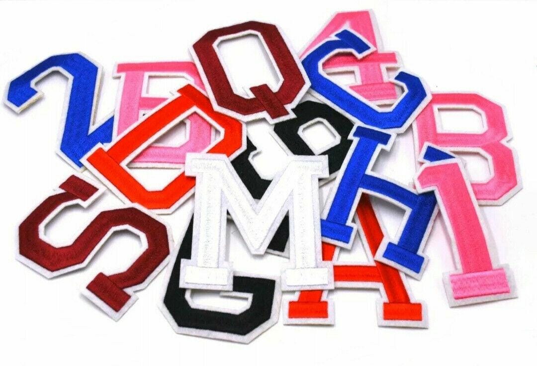 LARGE Colour Letter / Number Patch 9.8cm Patches Iron on /sew on ...