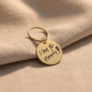 Child's Kids Drawing Engraved Keyring - Personalised Mummy Daddy Mother's Day Photo Keepsake - Handmade Laser Engraved Personalized image 10