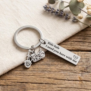 Personalised Motorbike Keyring, Ride Safe I Need You Here With Me, Motorcycle Keychain, Biker Gift for Him, Boyfriend Husband Dad Gift image 14