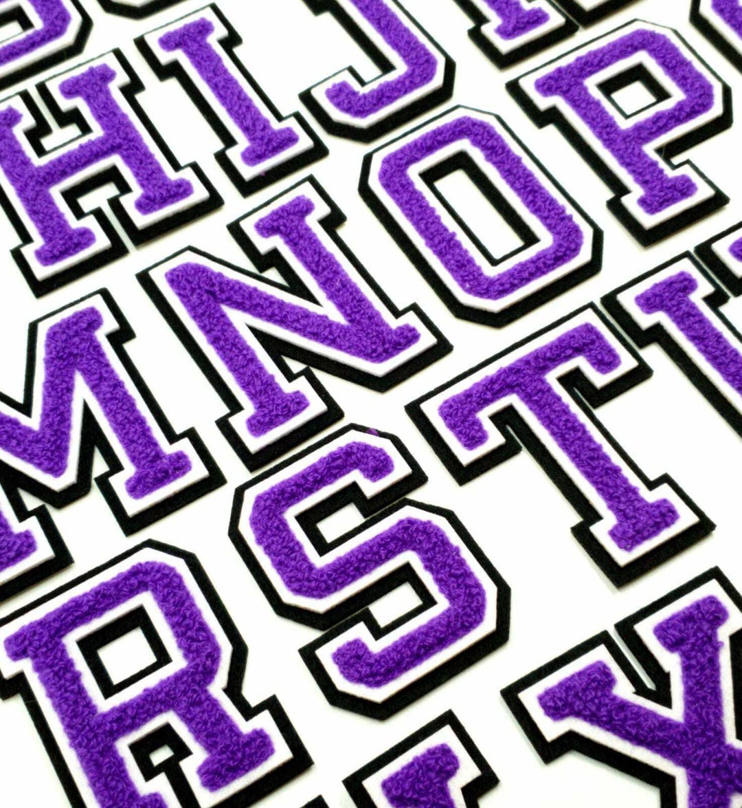 Purple Chenille Letter Patch: 3D Varsity Iron-on Embroidery (7cm ...