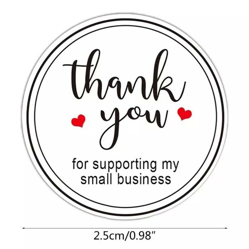 Round Thank You for Supporting My Small Business Hand Made - Etsy