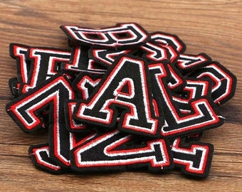 Retro Letter Patch Patches Iron on / Sew on Alphabet Embroidery Clothes