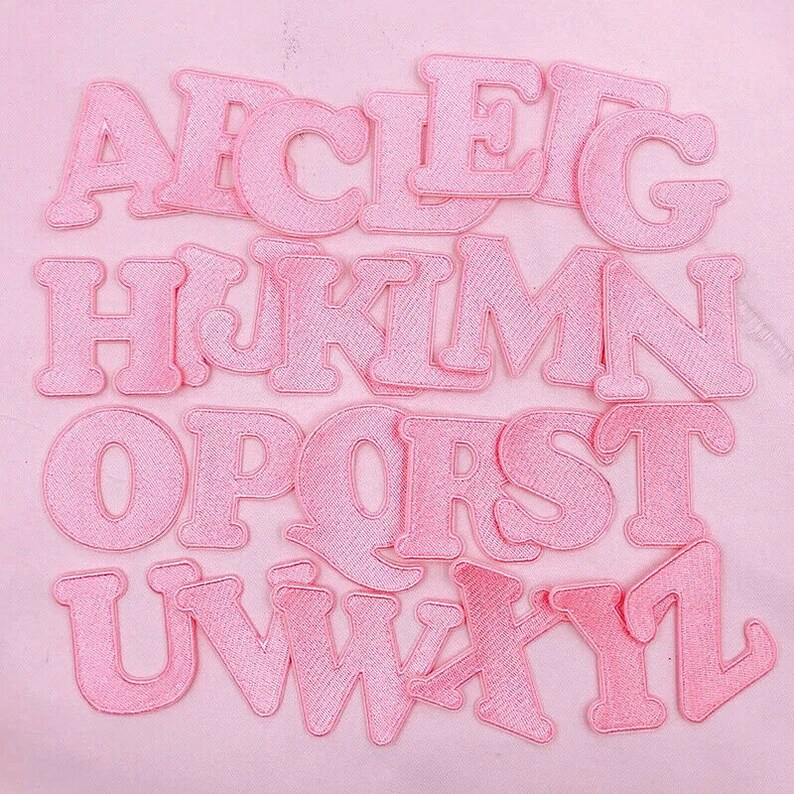 Pink Letter Patch Patches Iron on / Sew on Retro Alphabet Etsy