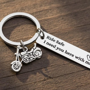 Personalised Motorbike Keyring, Ride Safe I Need You Here With Me, Motorcycle Keychain, Biker Gift for Him, Boyfriend Husband Dad Gift image 10