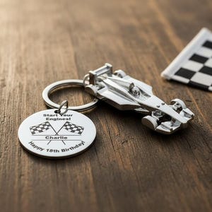 Personalised Racing Car Keyring – Custom Engraved Motorsport Gift, Perfect Stocking Filler for Car Lovers, Birthdays & Engraved Personalized image 7