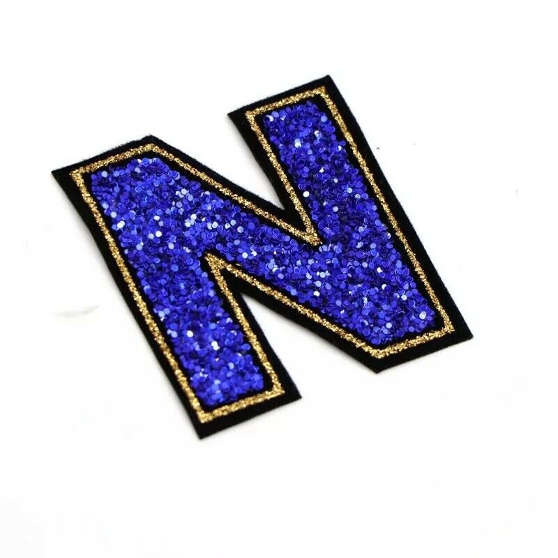 Baby Blue Letter Patch Patches Iron on /sew on Retro Alphabet Embroidery  Clothes 