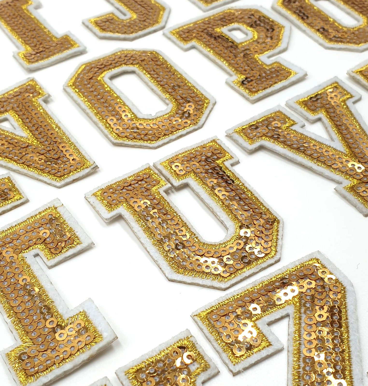  52Pcs Gold Iron on Letters for Clothing, Iron on Patches for  Clothing,1.6” x 2”