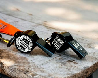 Personalised Engraved Coach Whistle with Lanyard: Teacher Thank You Gift