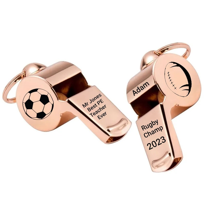 Personalised Whistle Stainless Steel Engraved Silver Metal Referee Sports Rope Rugby Football Customised Football Valentines Day image 7
