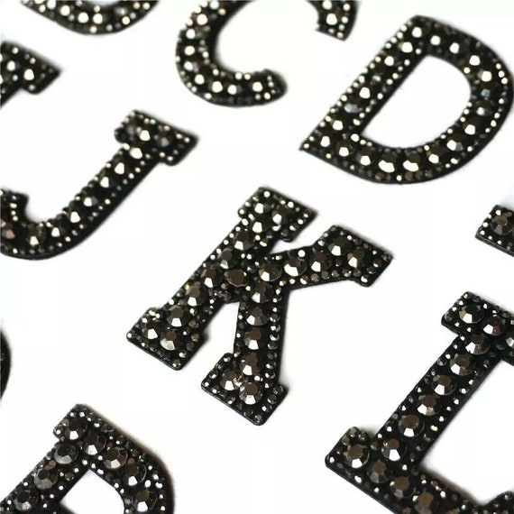 Rhinestone Sparkle 5.5cm Iron-on Patch Letters Alphabet Embroidery