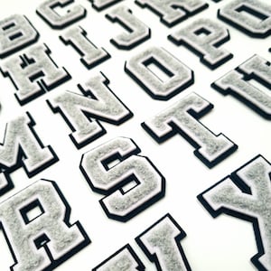 Iron on Embroidered Cursive Letters Silver Applique Craft Supplise Diy  Machine Embroidery 1 Inch Monogram Patch Alphabet for Name School. 