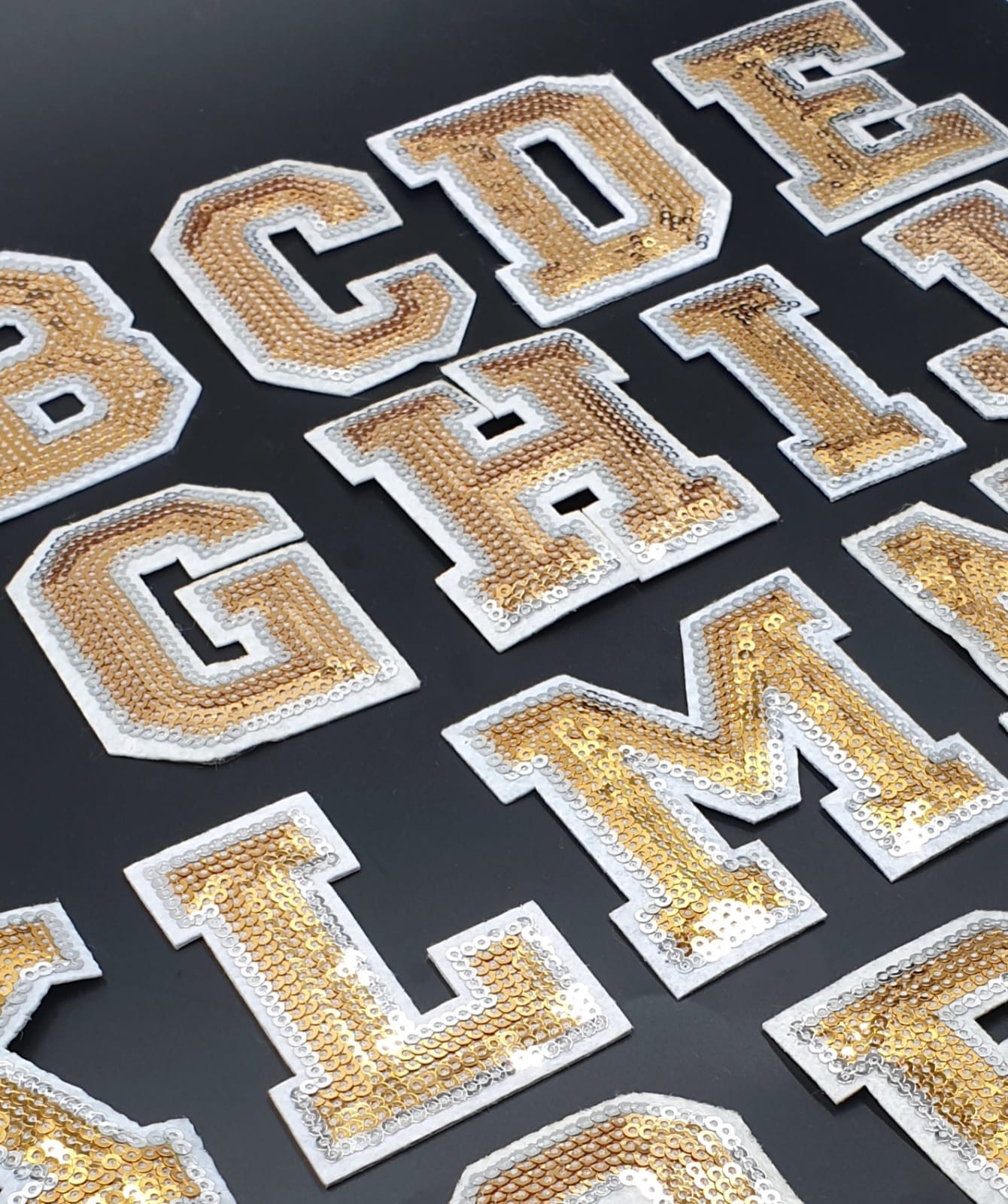Golden Silver Red Patches Iron Sew Letters - Temu