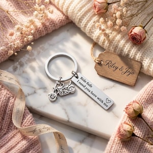 Personalised Motorbike Keyring, Ride Safe I Need You Here With Me, Motorcycle Keychain, Biker Gift for Him, Boyfriend Husband Dad Gift image 13