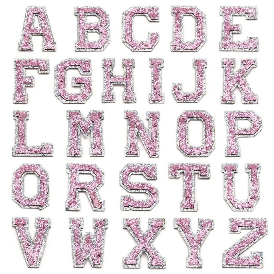 Pink Iron On Patches, A-Z Alphabet Letters (1.5 x 2 Inches, 108 Pieces),  PACK - Kroger
