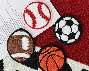 Parches Chenille Fútbol Béisbol Baloncesto Fútbol Rugby Hierro en Parche Ropa