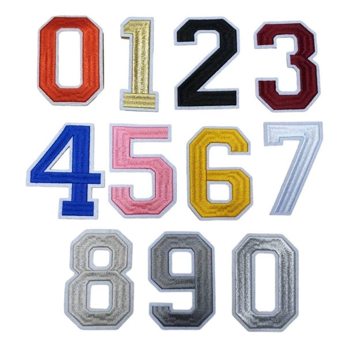 Patch Letters Numbers Embroidered 9.8cm Iron on Sew on Patches Appliqué ...