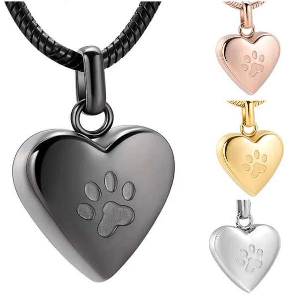 Gepersonaliseerde Urn Ketting Hond Poot Hart Hanger Crematie Sieraden As Hanger Medaillon Memorial