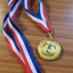 Personalised Engraved Gold Medal Well Done Kid Child Metal Referee Sports Lanyard Customised Football Father&#39;s Day Teacher Gift