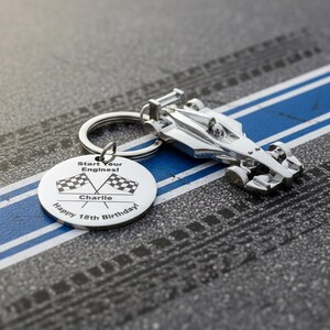 Personalised Racing Car Keyring – Custom Engraved Motorsport Gift, Perfect Stocking Filler for Car Lovers, Birthdays & Engraved Personalized image 5