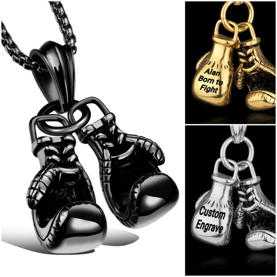 Personalised Boxing Glove Necklace Engraving Boxer Dog Tag Jewellery Pendant Valentines Day Gift Etsy Australia