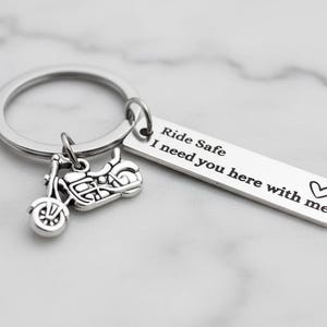 Personalised Motorbike Keyring, Ride Safe I Need You Here With Me, Motorcycle Keychain, Biker Gift for Him, Boyfriend Husband Dad Gift image 8