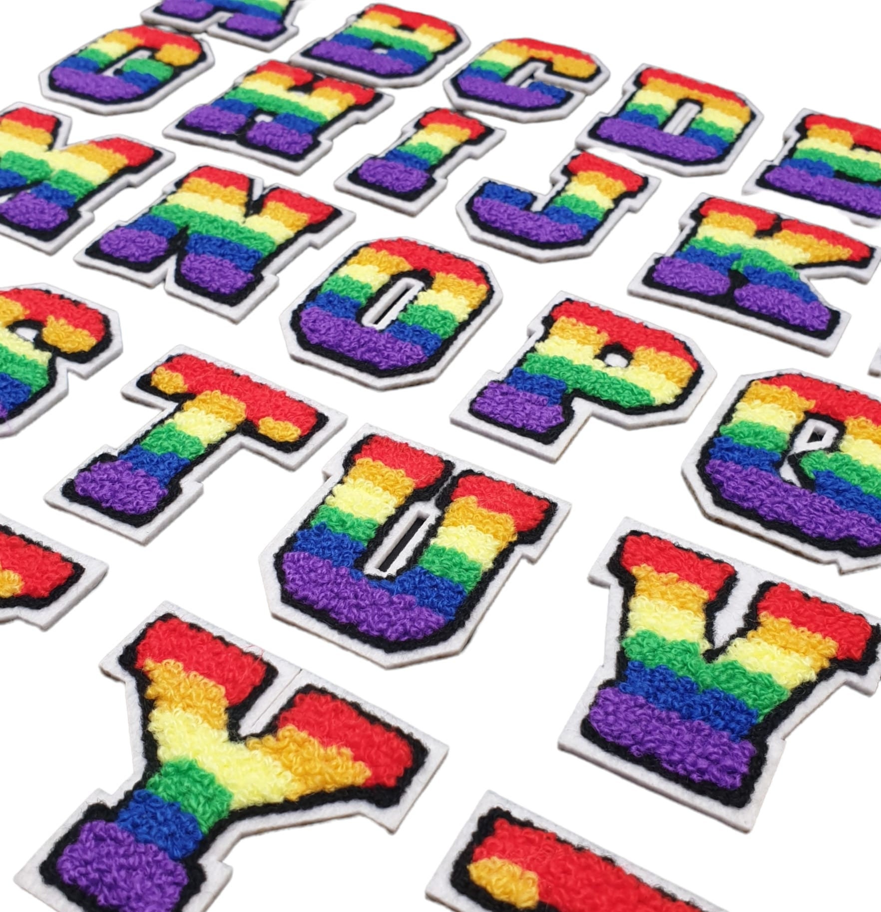 Rainbow Letters Alphabet Embroidered Iron on Patches for Clothing Bags  Jacket Sew on Accessories DIY Name Patch Applique 