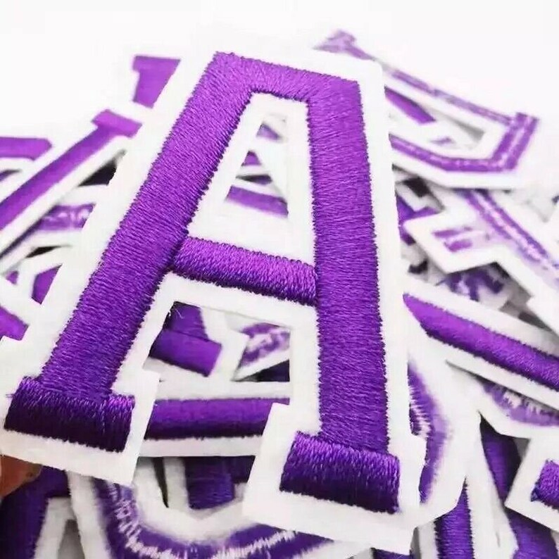 Purple Letter Patch Patches Iron on / Sew on Retro Alphabet Etsy